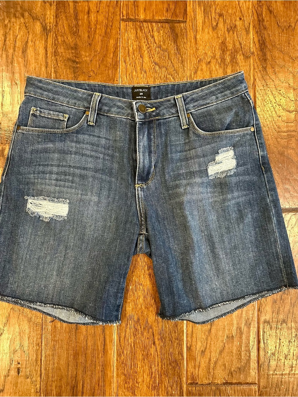 Just Black Denim Distressed Women’s Shorts - Dark Blue